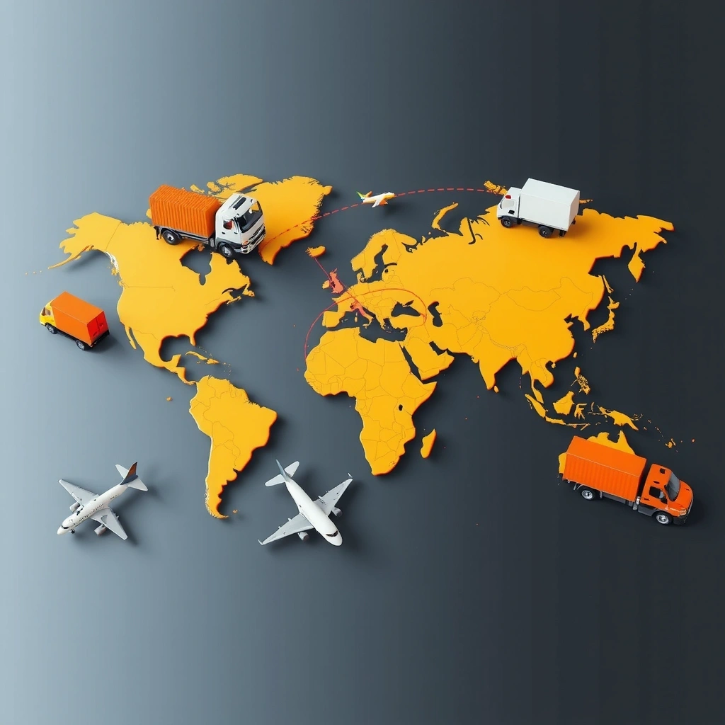 Global shipping network map